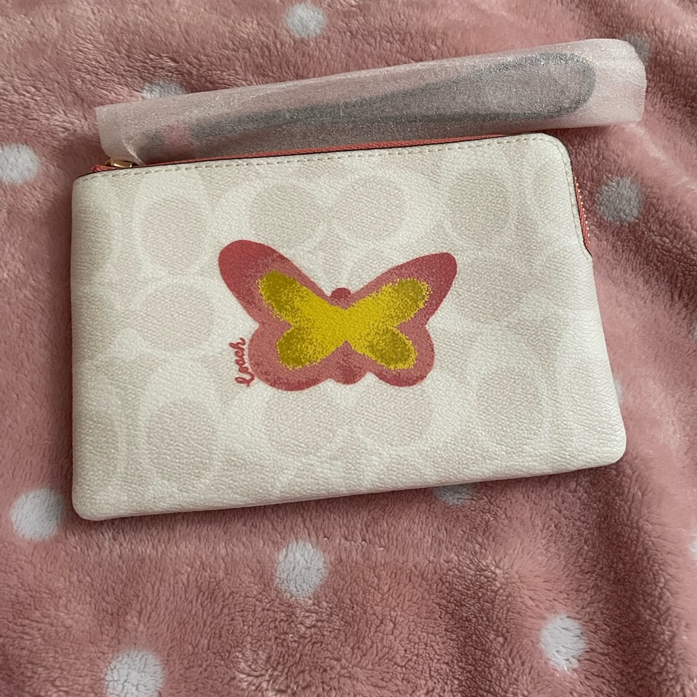 Coach butterfly wristlet